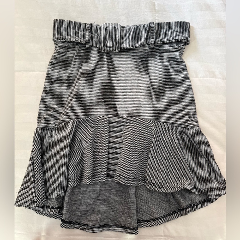Altar’s State Black and White Houndstooth Peplum Skirt | Women’s XS